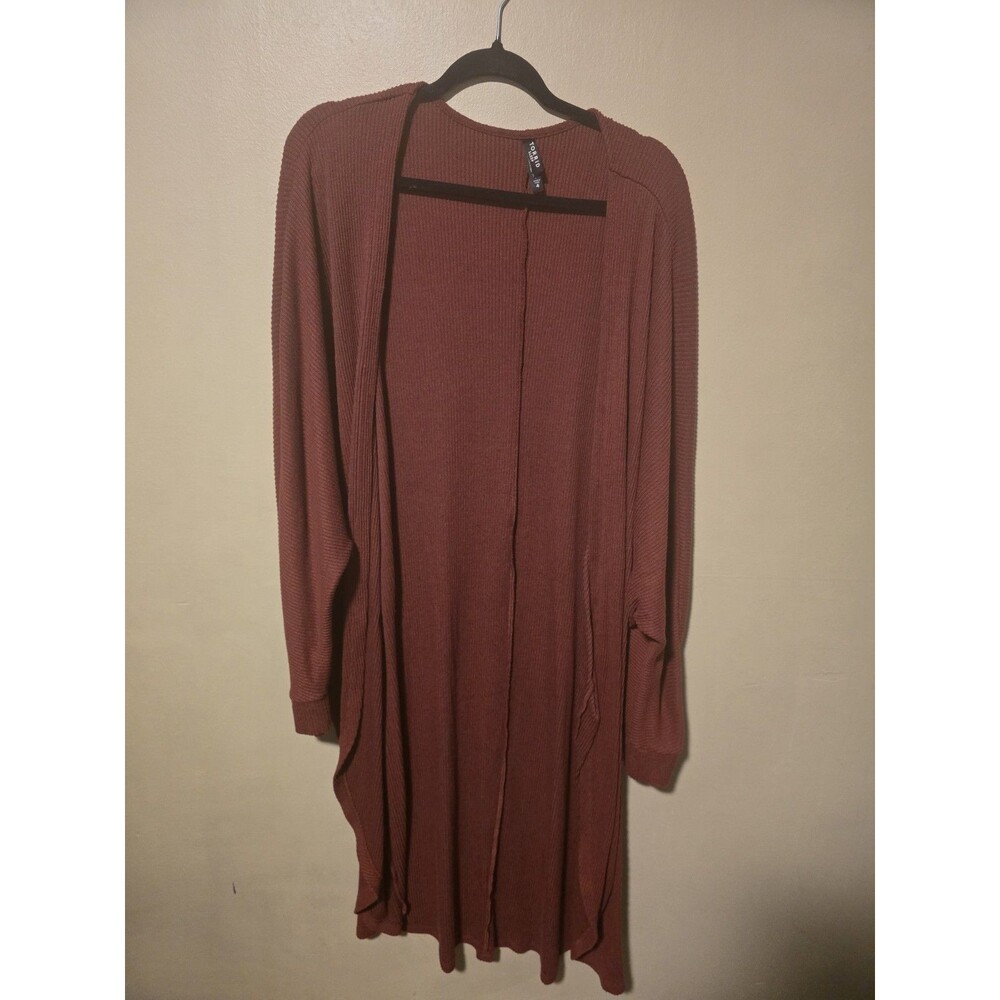 Torrid Womens Size 4 Brick Red Duster Open Front Cardigan Sweater Sleep